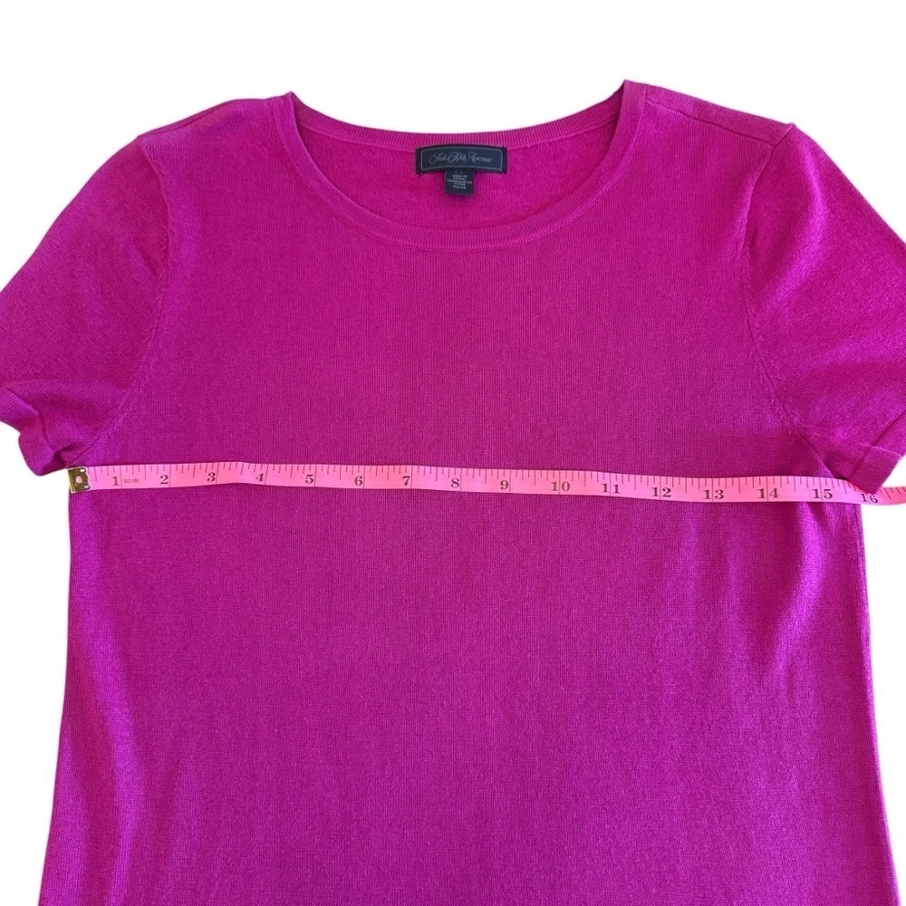 Saks Fifth Avenue Pink Fitted Short Sleeve T-Shirt - Picture 3 of 7
